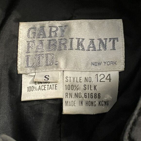 Gary Fabrikant Jacket Silk Shoulder pads Floral Embroidered Button Up Womens S - Picture 3 of 8